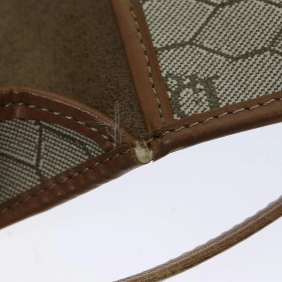 Christian Dior Honeycomb Canvas Shoulder Bag PVC Leather Beige Auth - Picture 11 of 15